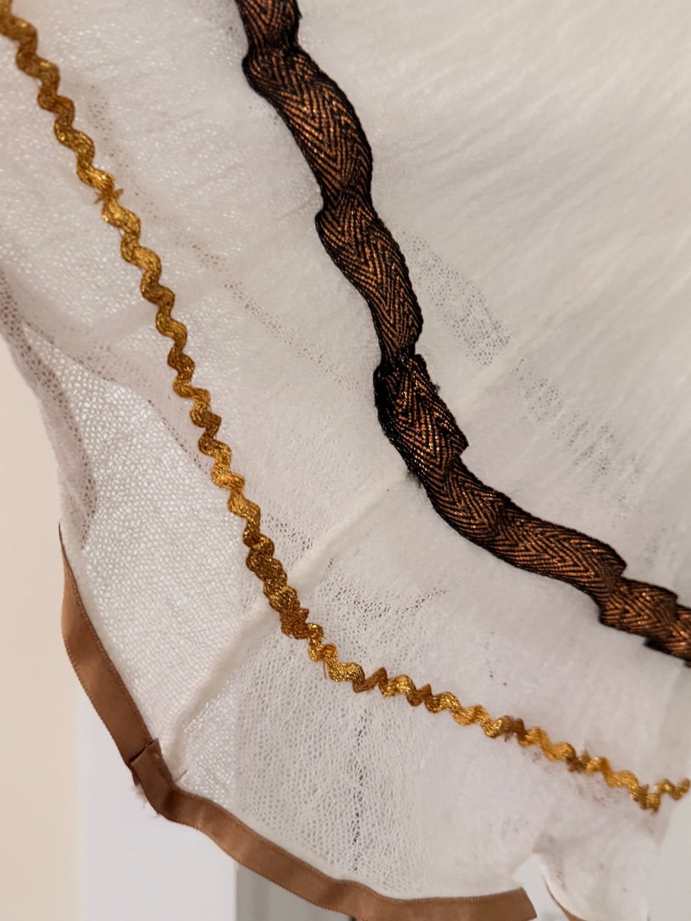 Free People Cream Peasant Tunic with Brown & Gold Trim - Picture 4 of 4